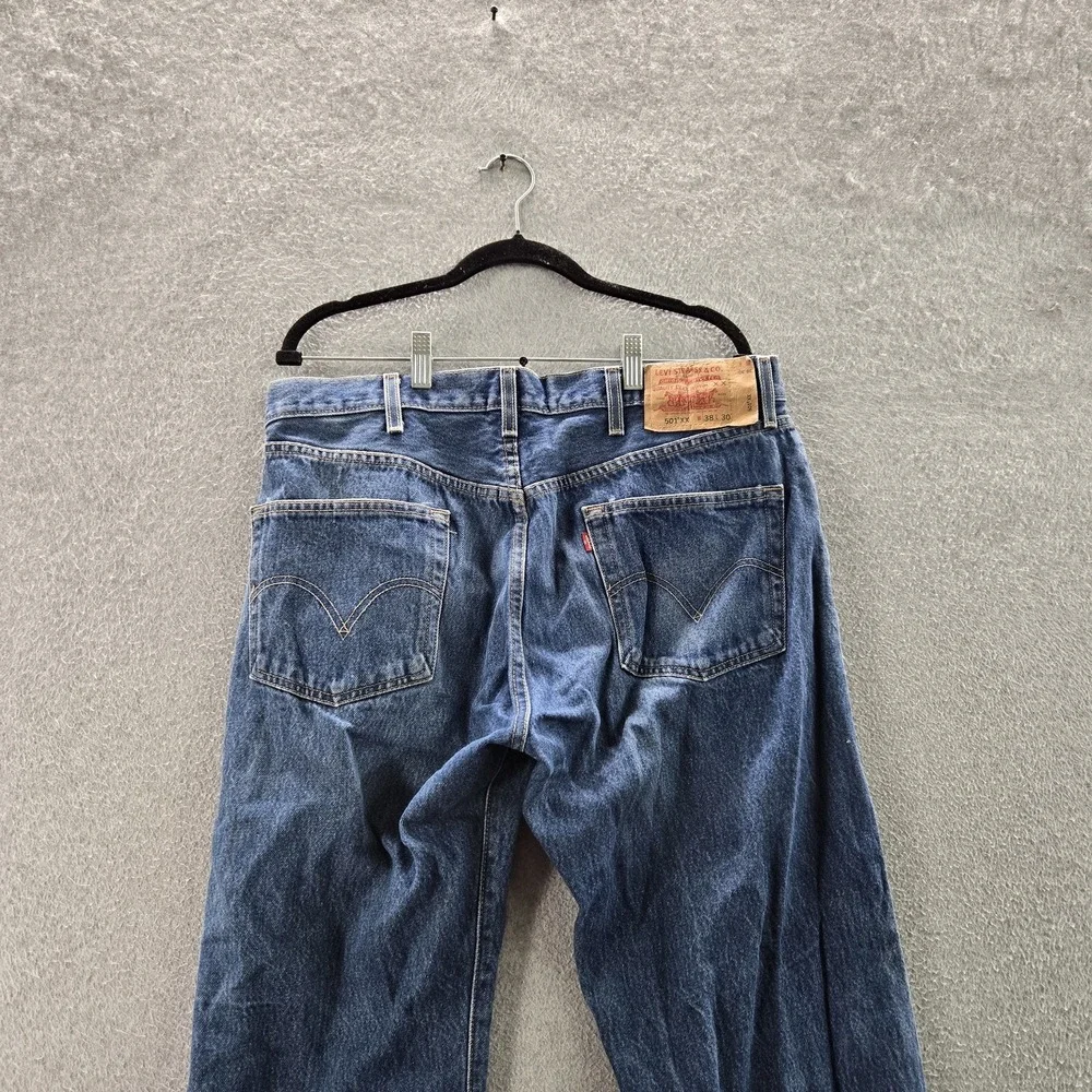 Levi's 501 Men Jeans 38X30 Blue Y2K Denim Original Fit Straight Button Fly READ